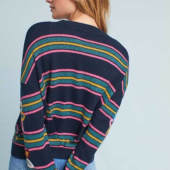 SOLD NWT anthro brand Moth Felted Posy Cardigan - Picture 4 of 8